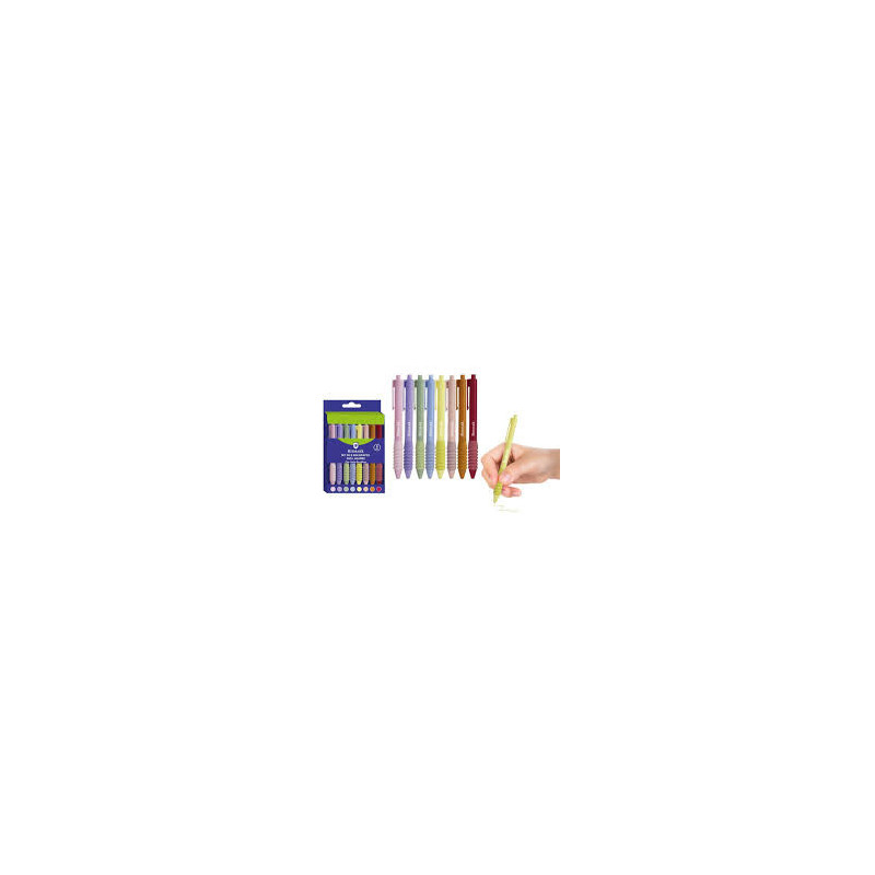 SET 8 BOLIGRAFOS COLORES