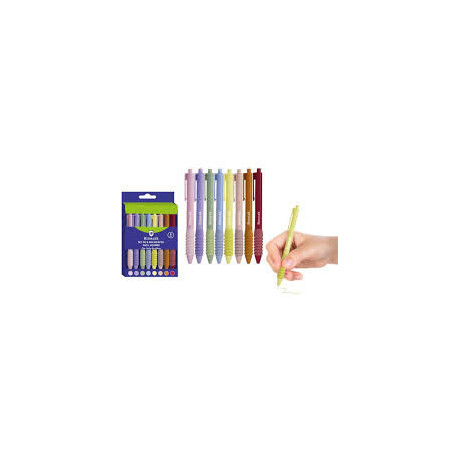 SET 8 BOLIGRAFOS COLORES