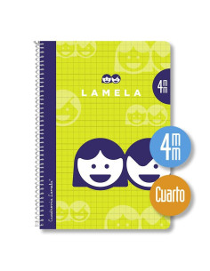 CUADERNO A5 CUADROVIA 4MM LAMELA CON ESPIRAL