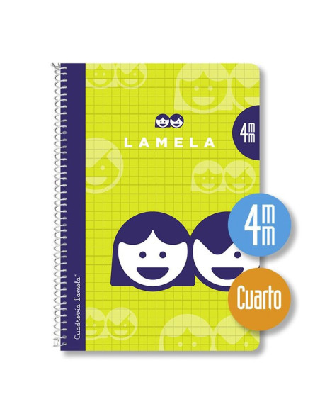 CUADERNO A5 CUADROVIA 4MM LAMELA CON ESPIRAL
