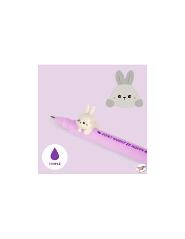 BOLÍGRAFO DE GEL LILA CONEJITO