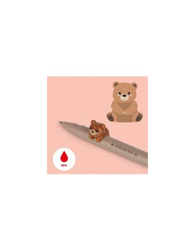 BOLÍGRAFO DE GEL ROJO OSO