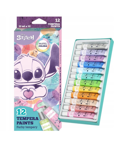 TÉMPERA EN TUBO 12 UNIDADES STITCH
