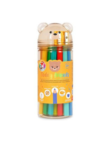 PACK 24 LÁPICES DE COLORES TEDDY BEAR