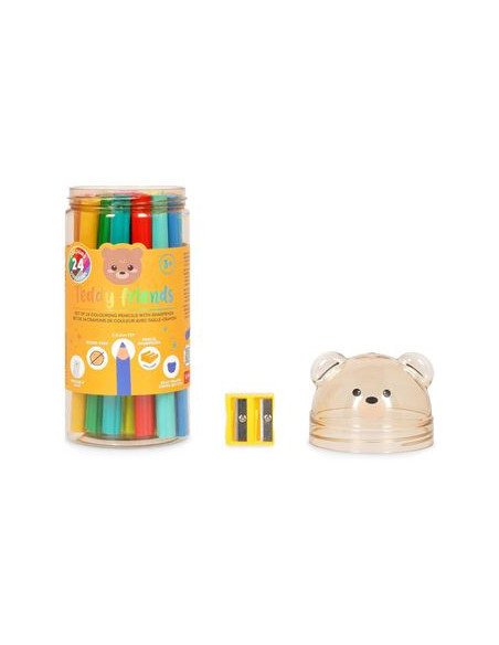 PACK 24 LÁPICES DE COLORES TEDDY BEAR
