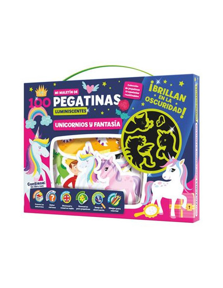 MALETÍN PEGATNAS LUMINISCENTES UNICORNIO