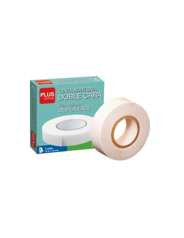 CINTA ADHESIVA DOBLE CARA PLUS OFFICE 19mm x 10m