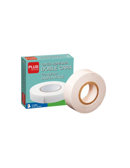 CINTA ADHESIVA DOBLE CARA PLUS OFFICE 19mm x 10m