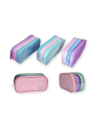 ESTUCHE 3 COMPARTIMENTOS PASTEL