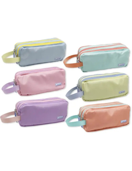 ESTUCHE 3 COMPARTIMENTOS PASTEL ASA
