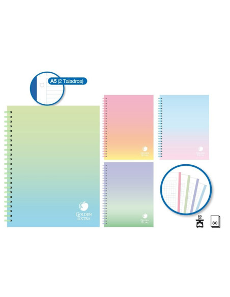 CUADERNO A4 PASTEL DEGRADADO