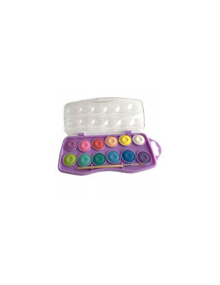 ACUARELAS 12 COLORES PASTEL + PINCEL