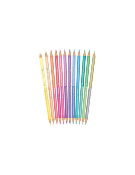 12 LÁPICES PASTEL BICOLOR  24 COLORES