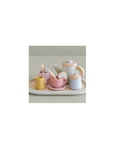 JUEGO DE TÉ DE MADERA