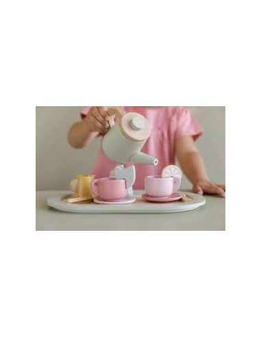 JUEGO DE TÉ DE MADERA