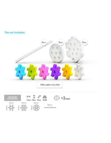 BLOQUES MELI BASIC PINK CONSTRUCTOR 200