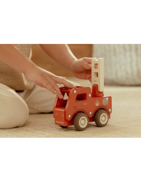 COCHE DE BOMBEROS DE MADERA LITTLE DUTCH