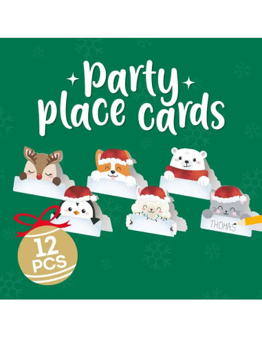 PACK 12 MARCADORES DE SITIO NAVIDAD