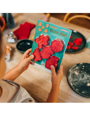 SET DE 5 MOLDES PARA GALLETAS CON SELLO