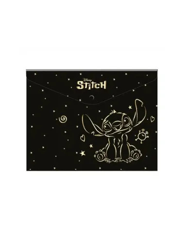 CARPETA A4 CON BOTÓN STITCH GOLD CUTE