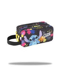 ESTUCHE 3 COMPARTIMENTOS STITCH BLACK