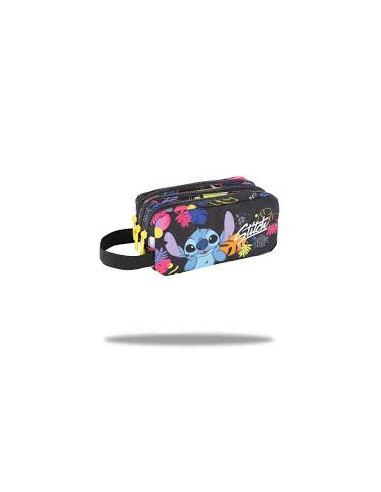ESTUCHE 3 COMPARTIMENTOS STITCH BLACK