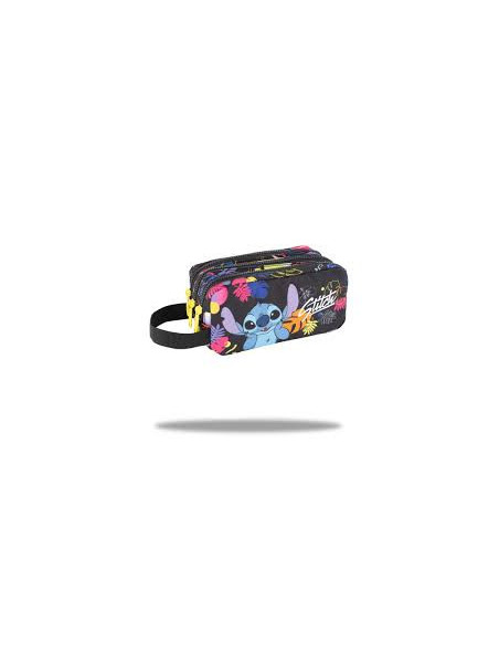 ESTUCHE 3 COMPARTIMENTOS STITCH BLACK
