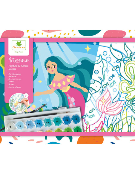 PINTA CON NÚMEROS SIRENAS