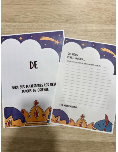SOBRE + 2 CARTAS REYES MAGOS CORONAS