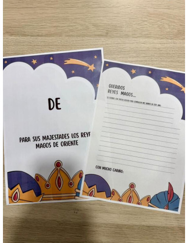 SOBRE + 2 CARTAS REYES MAGOS CORONAS
