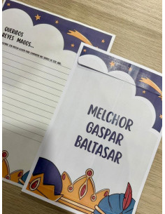 SOBRE PEQUE + 2 CARTAS REYES MAGOS CORONAS 2