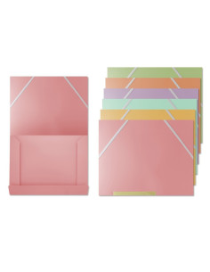 CARPETA PASTEL CON GOMA Y SOLAPAS