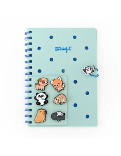SET DE LIBRETA A5 CON CHARMS VERDE
