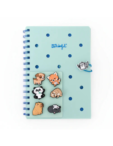 SET DE LIBRETA A5 CON CHARMS VERDE