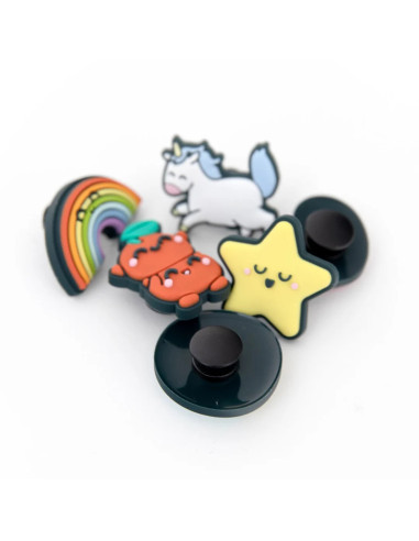CHARMS - ARCOÍRIS, UNICORNIO, CORAZÓN, ESTRELLA, ROSQUILLA, CEREZAS