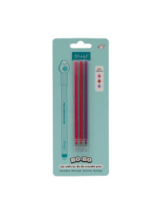 SET DE 3 REAMBIOS DE TINTA PARA BOLIS BORRABLES BO-BO- ROSA, GRANATE Y LILA