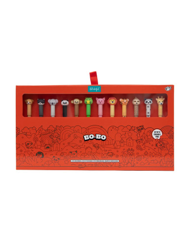 SET DE 12 BOLIS BORRABLES BO-BO - ANIMALES