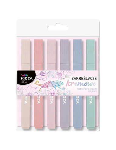 SET 6 MARCADORES CON PUNTA BISELADA TONOS PASTEL