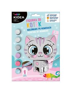 SET PINTAR POR NUMEROS FIGURA DE GATO 3D PARA MONTAR