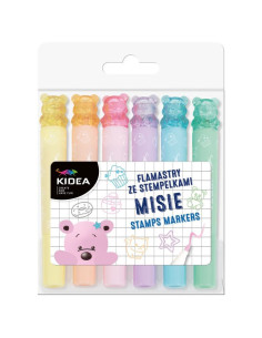 SET 6 ROTULADORES + SELLO OSITO COLORES PASTEL