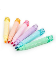 SET 6 ROTULADORES + SELLO OSITO COLORES PASTEL 2