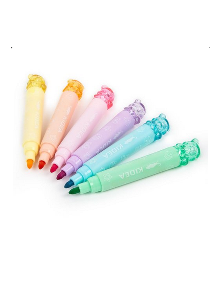 SET 6 ROTULADORES + SELLO OSITO COLORES PASTEL