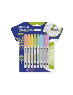 ROTULADOR PERMANENTE TEXTIL SET 8 COLORES PASTEL