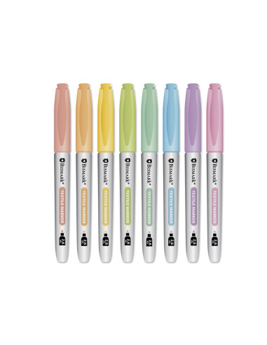 ROTULADOR PERMANENTE TEXTIL SET 8 COLORES PASTEL