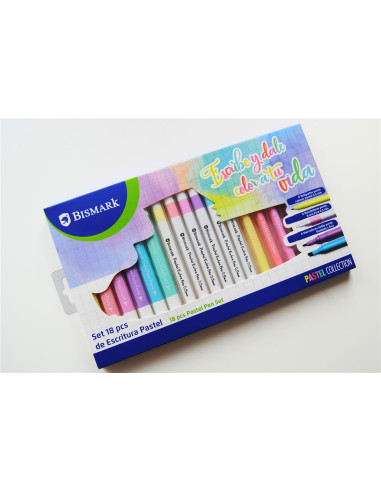 SET 18 ROTULADORES DE ESCRITURA PASTEL