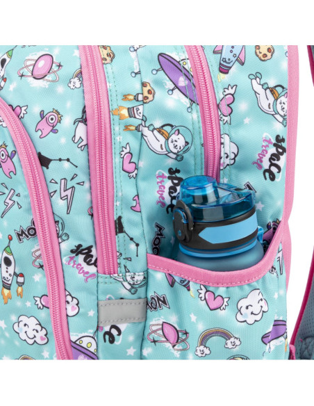 MOCHILA ESCOLAR PASTEL SPACE