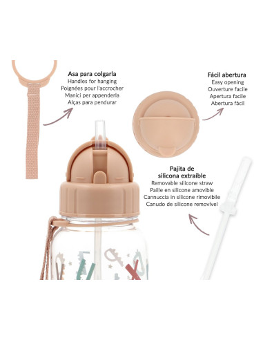 BOTELLA PLÁSTICO FUNNY LETTERS