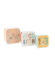 3 CAJAS DE ALMUERZO FUNNY LETTERS