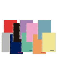CUADERNO A5 CUADRITOS TAPA PLÁSTICO