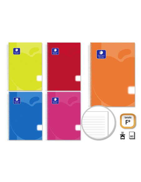 CUADERNO A4 DOS RAYAS GOLDEN